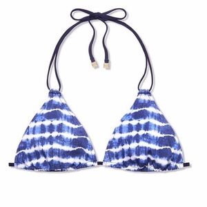 Tory Burch Tie-Dye Printed Triangle Bikini Top Small